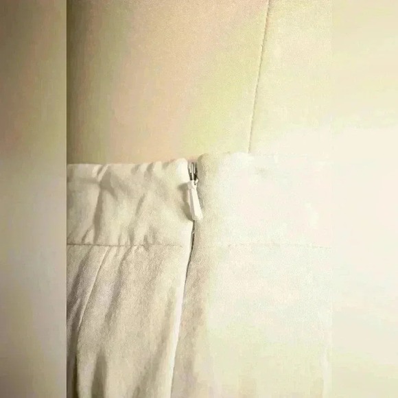WEEKEND MAX MARA Ivory White  Pleated Silk Knee Length Skirt 8US Medium Italy - Picture 5 of 10